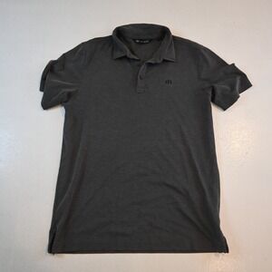 Travis Mathew Medium Dark Gray Zinnia Golf Performance Stretch Mens Polo Shirt